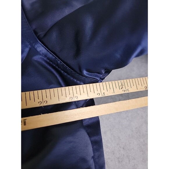 Vintage Starter Notre Dame Bomber Jacket Mens L Blue Satin Embroidered Irish 90s - Picture 12 of 14